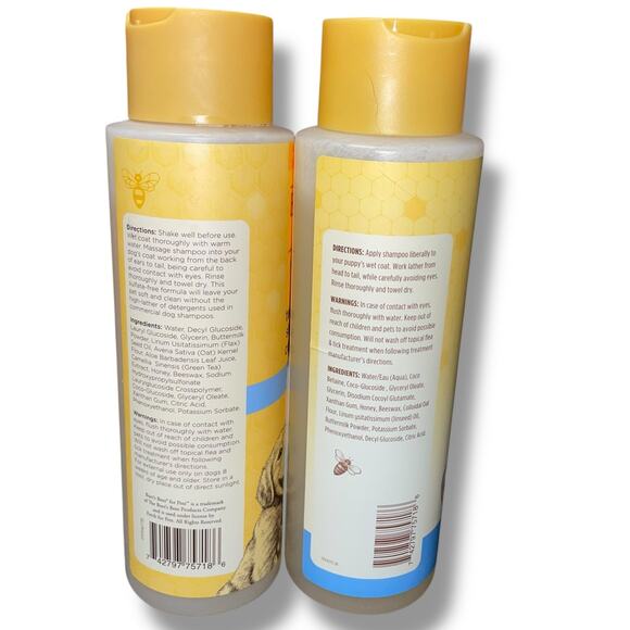 Burts Bees Puppies Natural Tearless 2 in 1 Shampoo Conditioner 16 oz Lot 2 - Picture 5 of 12